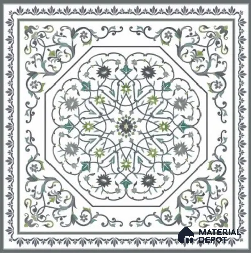 Moroccan Wall & Floor Tile TL 11798 B | 2 ft x 2 ft Vitrified Matte Tile - 9 mm | Suitable For Kitchen, Bedroom, Dining Area