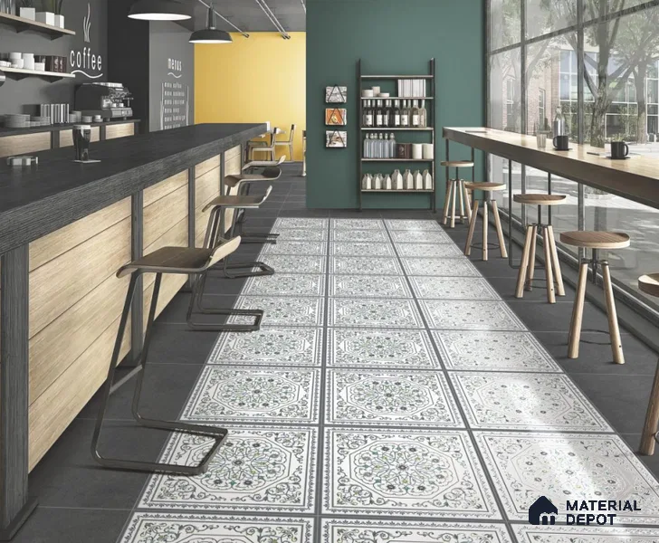 Moroccan Wall & Floor Tile TL 11798 B | 2 ft x 2 ft Vitrified Matte Tile - 9 mm | Suitable For Kitchen, Bedroom, Dining Area