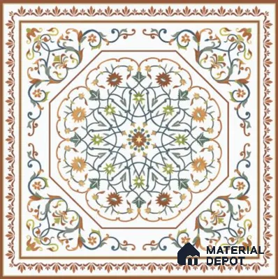 Moroccan Wall & Floor Tile TL 11798 | 2 ft x 2 ft Vitrified Matte Tile - 9 mm | Suitable For Kitchen, Bedroom, Dining Area