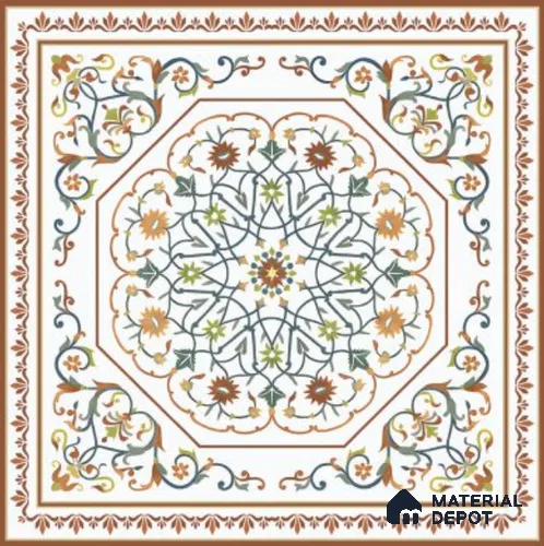 Moroccan Wall & Floor Tile TL 11798 | 2 ft x 2 ft Vitrified Matte Tile - 9 mm | Suitable For Kitchen, Bedroom, Dining Area