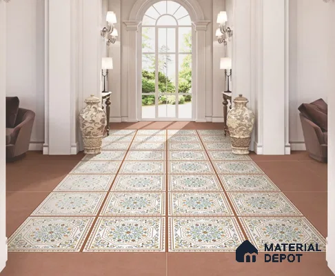 Moroccan Wall & Floor Tile TL 11798 | 2 ft x 2 ft Vitrified Matte Tile - 9 mm | Suitable For Kitchen, Bedroom, Dining Area