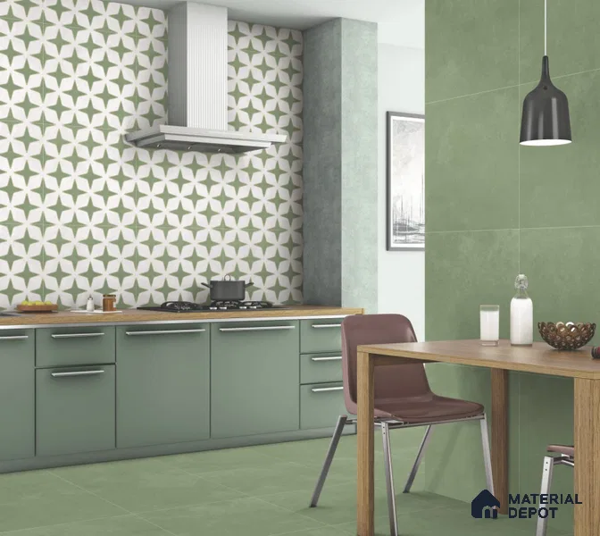 Moroccan Floor Decor Tile TL 11797 D | 2 ft x 2 ft Vitrified Double Digital Matte Tile - 9 mm | Suitable For Kitchen, Balcony, Dining Area