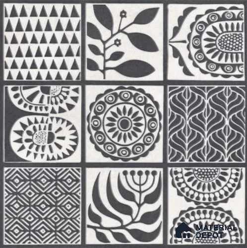 Moroccan Floor Decor Tile TL 11797 F | 2 ft x 2 ft Vitrified Double Digital Matte Tile - 9 mm | Suitable For Kitchen, Accent/Feature Wall, Dining Area