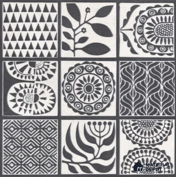 Moroccan Floor Decor Tile TL 11797 F | 2 ft x 2 ft Vitrified Double Digital Matte Tile - 9 mm | Suitable For Kitchen, Accent/Feature Wall, Dining Area