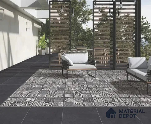 Moroccan Floor Decor Tile TL 11797 F | 2 ft x 2 ft Vitrified Double Digital Matte Tile - 9 mm | Suitable For Kitchen, Accent/Feature Wall, Dining Area