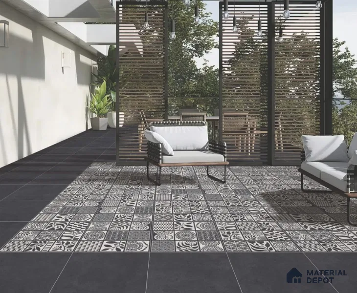 Moroccan Floor Decor Tile TL 11797 F | 2 ft x 2 ft Vitrified Double Digital Matte Tile - 9 mm | Suitable For Kitchen, Accent/Feature Wall, Dining Area