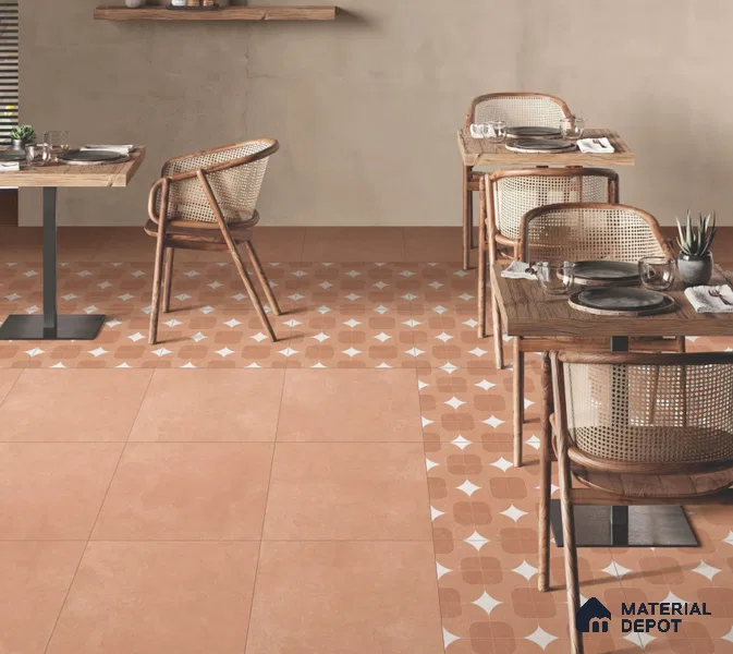 Moroccan Floor Decor Tile TL 11797 H | 2 ft x 2 ft Vitrified Double Digital Matte Tile - 9 mm | Suitable For Corridor, Balcony, Courtyard