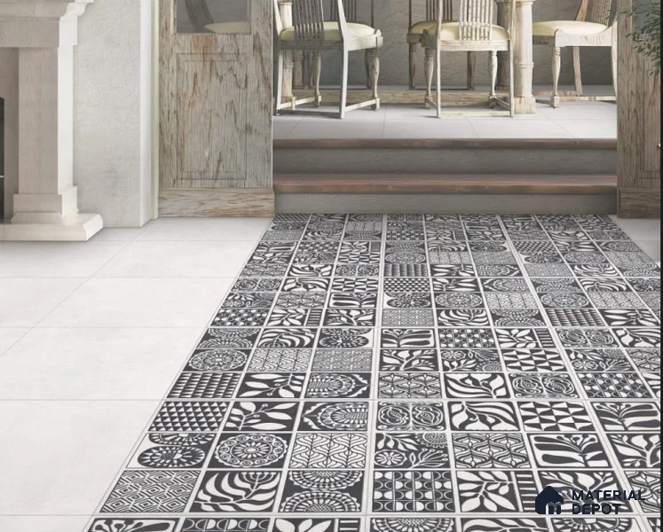 Plain Wall & Floor Base Tile TL 11797 K | 2 ft x 2 ft Vitrified Matte Tile - 9 mm