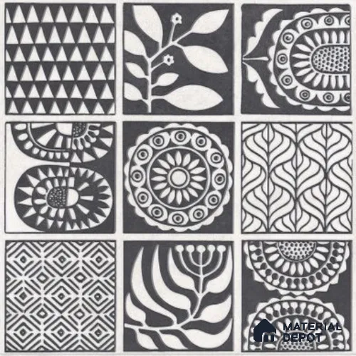 Moroccan Floor Decor Tile TL 11797 L | 2 ft x 2 ft Vitrified Double Digital Matte Tile - 9 mm | Suitable For Kitchen, Accent/Feature Wall, Dining Area