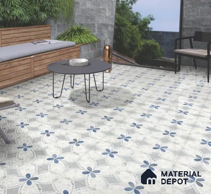 Moroccan Wall & Floor Tile TL 11805 | 2 ft x 2 ft Vitrified Sinker Finish Tile - 9 mm | Suitable For Kitchen, Bathroom, Dining Area