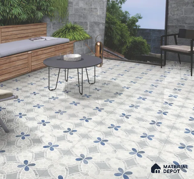Moroccan Wall & Floor Tile TL 11805 | 2 ft x 2 ft Vitrified Sinker Finish Tile - 9 mm | Suitable For Kitchen, Bathroom, Dining Area