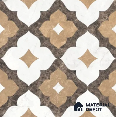 Moroccan Wall & Floor Tile TL 11809 | 2 ft x 2 ft Vitrified Sinker Finish Tile - 9 mm | Suitable For Kitchen, Balcony, Dining Area