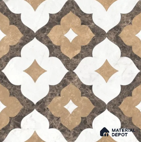 Moroccan Wall & Floor Tile TL 11809 | 2 ft x 2 ft Vitrified Sinker Finish Tile - 9 mm | Suitable For Kitchen, Balcony, Dining Area
