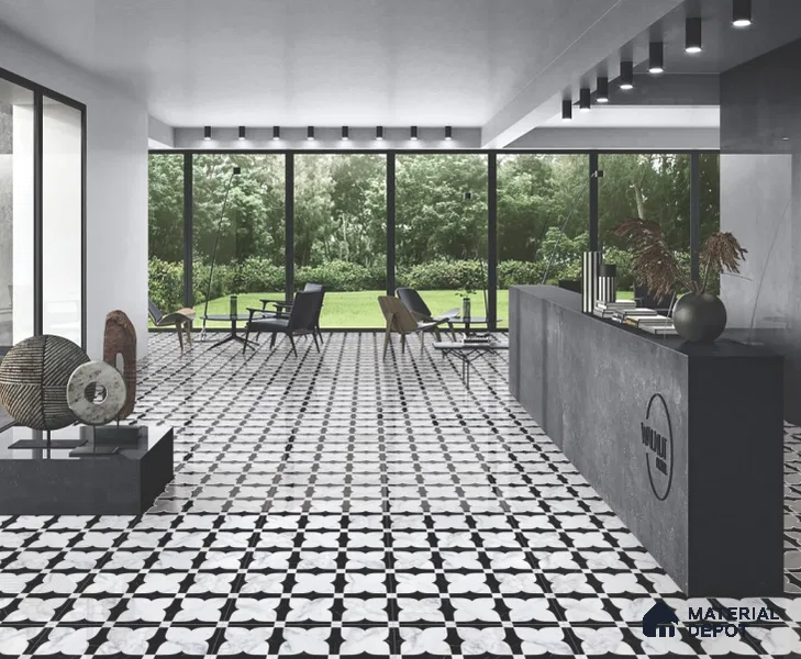 Moroccan Wall & Floor Tile TL 11803 | 2 ft x 2 ft Vitrified Sinker Finish Tile - 9 mm | Suitable For Kitchen, Bathroom, Dining Area
