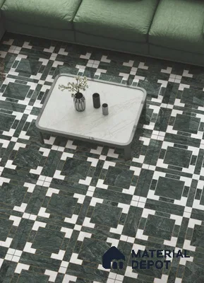 Moroccan Wall & Floor Tile TL 11807 | 2 ft x 2 ft Vitrified Glossy Tile - 9 mm | Suitable For Courtyard, Balcony, Dining Area