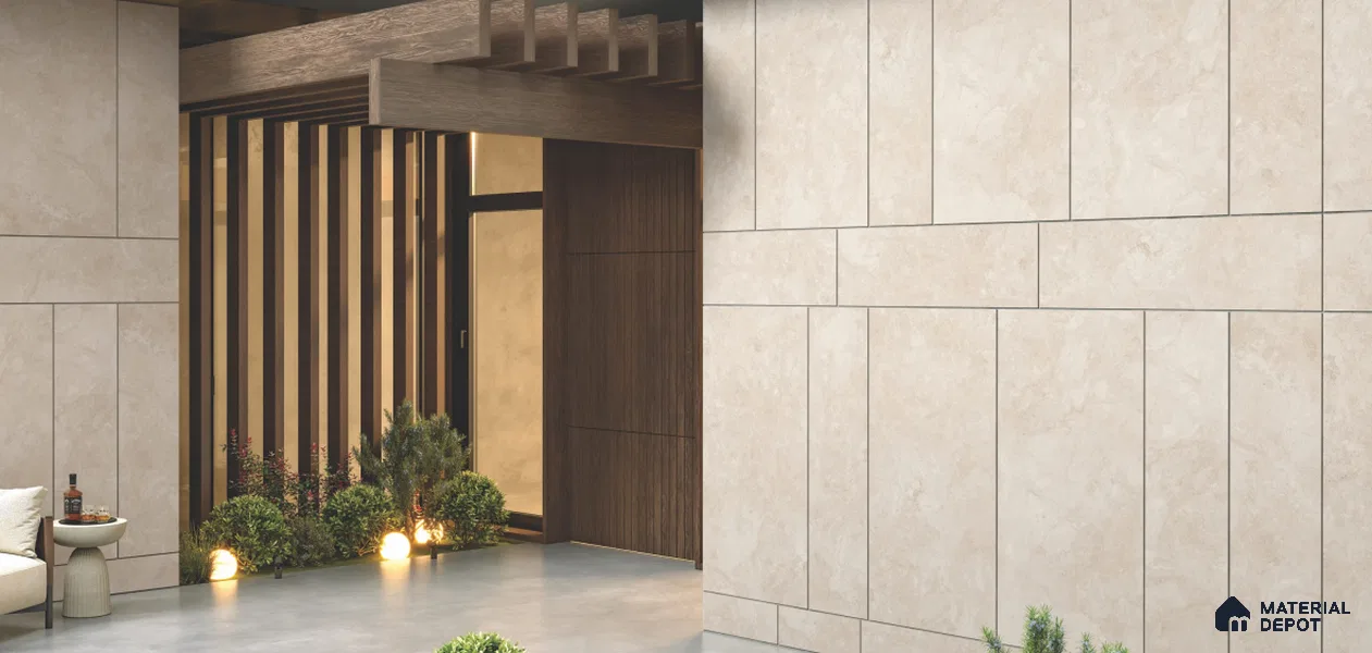 Marble Wall Cross Cut Tile TL 11843 C | 4 ft x 2 ft Vitrified Matte Tile - 5 mm