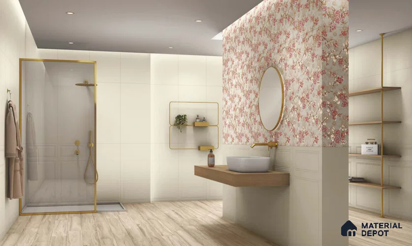 Tropical Wall Decor Tile TL 11709 | 4 ft x 2 ft Vitrified Glue Double Digital Tile - 9 mm | Suitable for Bathroom, Accent/Feature Wall, Bedroom
