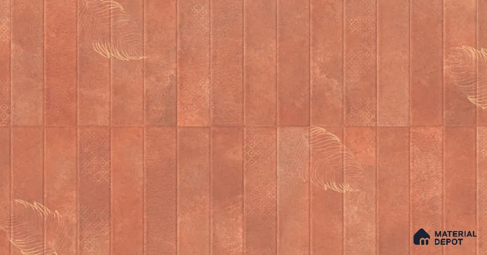 Faux Subway Wall Decor Tile TL 11822 B | 4 ft x 2 ft Vitrified Carving Matte Tile - 9 mm