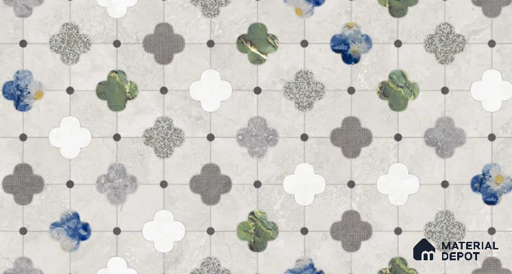 Patterned Wall Decor Tile TL 11836 B | 4 ft x 2 ft Vitrified Sinker Tile - 9 mm