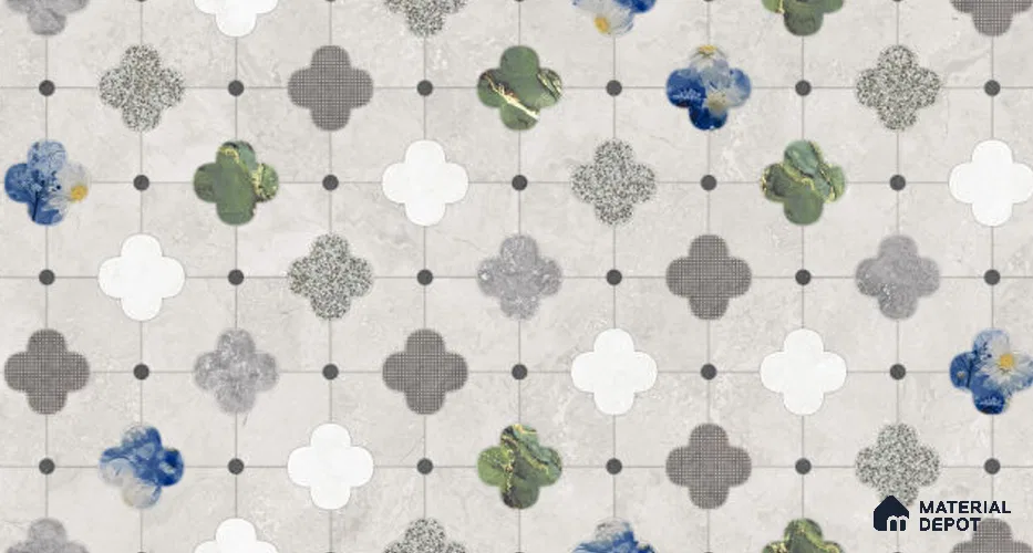 Patterned Wall Decor Tile TL 11836 B | 4 ft x 2 ft Vitrified Sinker Tile - 9 mm