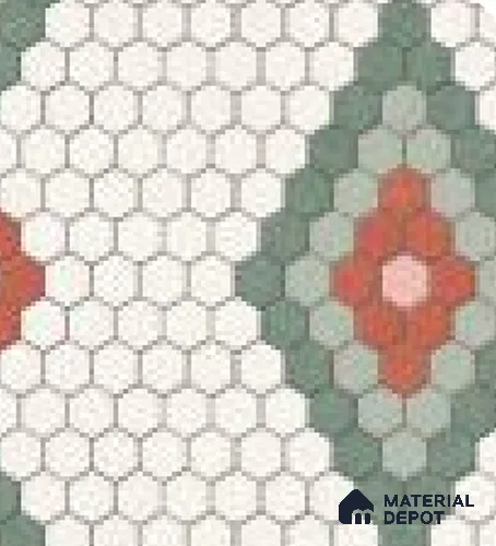 Faux Mosaic Wall & Floor Tile TL 11859 B | 4 ft x 2 ft Vitrified Glue Double Digital Tile - 9 mm