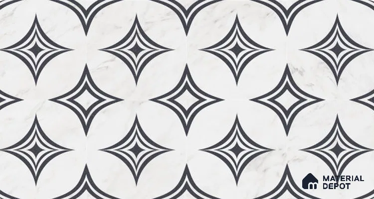Patterned Wall Decor Tile TL 11831 B | 4 ft x 2 ft Vitrified Satin Tile - 9 mm