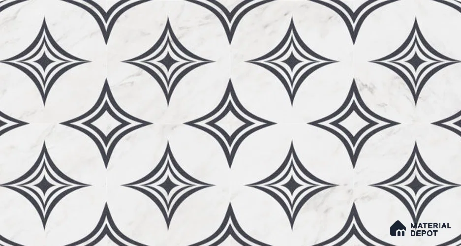 Patterned Wall Decor Tile TL 11831 B | 4 ft x 2 ft Vitrified Satin Tile - 9 mm