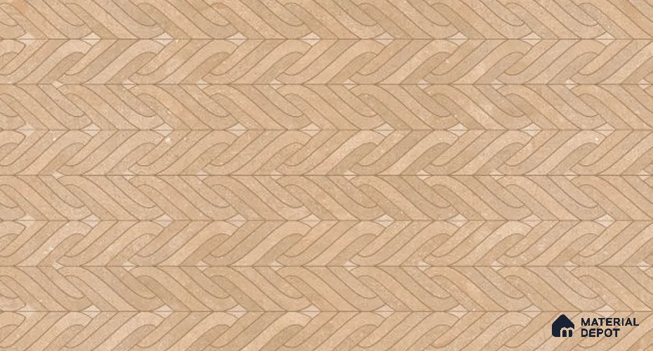 Patterned Wall Decor Tile TL 11828 B | 4 ft x 2 ft Vitrified Carving Matte Tile - 9 mm