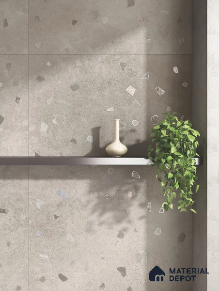 Terrazzo Wall & Floor Tile TL 11750 | 6 ft x 4 ft Vitrified Double Digital Matte Tile - 9 mm