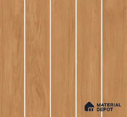 Wood Floor Tile TL 06111 Aspen Brown 1200 x 200 mm Vitrified Matte Finish - 9 mm | 12 Random Design | Suitable For Living Room, Bedroom, Kitchen | 2-3 mm Spacer is Mandatory
