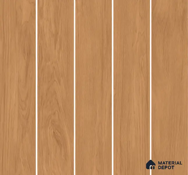 Wood Floor Tile TL 06111 Aspen Brown 1200 x 200 mm Vitrified Matte Finish - 9 mm | 12 Random Design | Suitable For Living Room, Bedroom, Kitchen | 2-3 mm Spacer is Mandatory