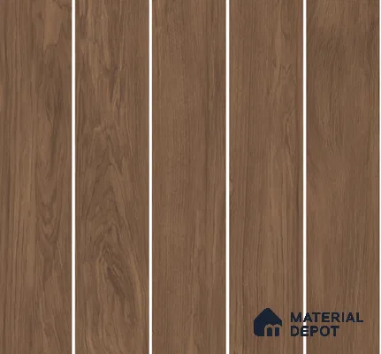 Wood Floor Tile TL 06112 Aspen Choco 1200 x 200 mm Vitrified Matte Finish - 9 mm | 12 Random Design | Suitable For Living Room, Bedroom, Kitchen | 2-3 mm Spacer is Mandatory