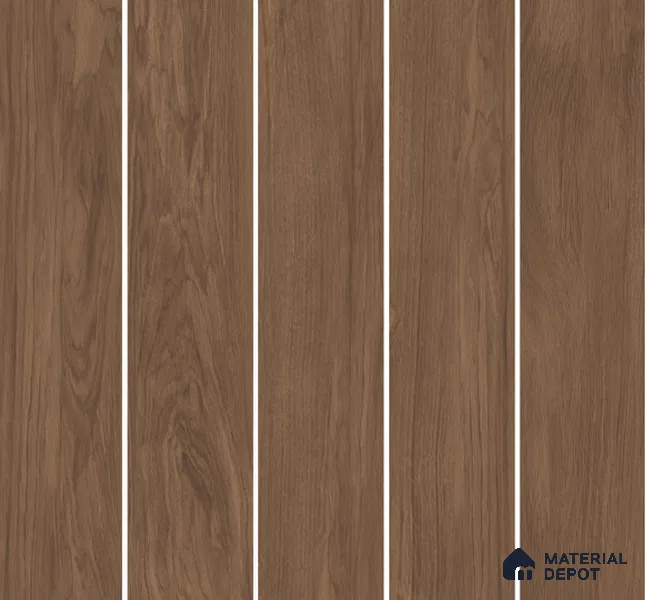 Wood Floor Tile TL 06112 Aspen Choco 1200 x 200 mm Vitrified Matte Finish - 9 mm | 12 Random Design | Suitable For Living Room, Bedroom, Kitchen | 2-3 mm Spacer is Mandatory