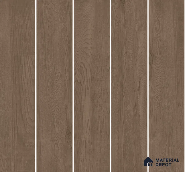 Wood Floor Tile TL 06113 Classic Black 1200 x 200 mm Vitrified Matte Finish - 9 mm | 12 Random Design | Suitable For Living Room, Bedroom, Kitchen | 2-3 mm Spacer is Mandatory (Sample)