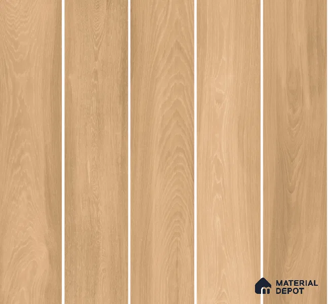 Wood Floor Tile TL 06115 Empire Natural 1200 x 200 mm Vitrified Matte Finish - 9 mm | 12 Random Design | Suitable For Living Room, Bedroom, Kitchen | 2-3 mm Spacer is Mandatory