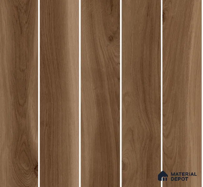 Wood Floor Tile TL 06116 Nordic Hazel 1200 x 200 mm Vitrified Matte Finish - 9 mm | 12 Random Design | Suitable For Living Room, Bedroom, Kitchen | 2-3 mm Spacer is Mandatory