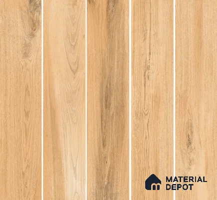 Wood Floor Tile TL 06108 6604 1200 x 200 mm Vitrified Matte Finish - 9 mm | 18 Random Design | Suitable For Living Room, Bedroom, Kitchen | 2-3 mm Spacer is Mandatory (Sample)