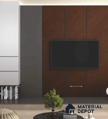 Wooden Look LM 03824 Caramel 8 ft x 4 ft Texture Finish Decorative Laminate - 1 mm | Suitable for TV Unit, Wardrobe, Kitchen Cabinets
