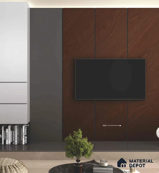 Wooden Look LM 03824 Caramel 8 ft x 4 ft Texture Finish Decorative Laminate - 1 mm | Suitable for TV Unit, Wardrobe, Kitchen Cabinets