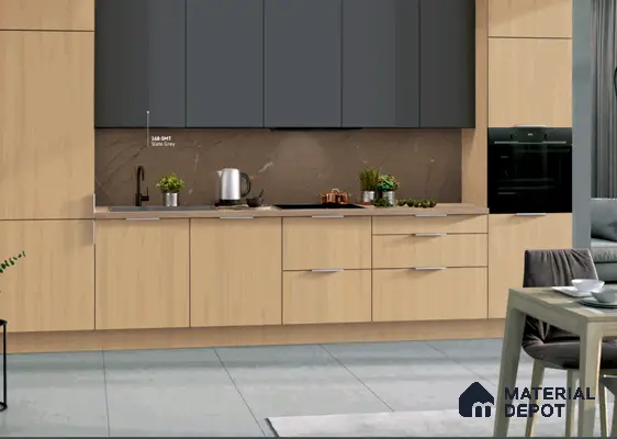 Wooden Look 447 ZA Canyon Light 8 ft x 4 ft Zero Ash Wood Finish Laminate - 1 mm | Suitable for TV Unit, Wardrobe, Kitchen Cabinets