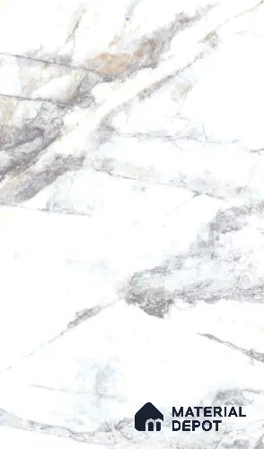 A close-up of a White 464 HG Picasso with a High Gloss finish Decorative Laminate available at Material Depot in Bangalore