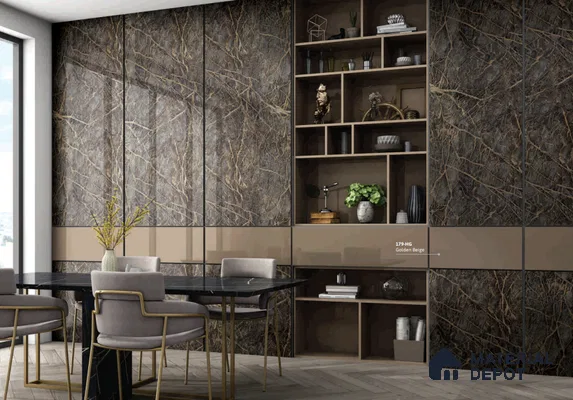 736 HG Stone Steel 8 ft x 4 ft High Gloss Finish Laminate - 1 mm | Suitable for TV Unit, Wardrobe, Kitchen Cabinets
