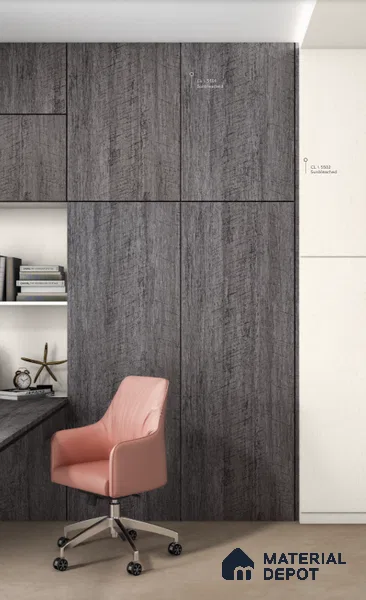 Wooden Look LM 02472 Beech Wood Grey 8 ft x 4 ft Splendid Finish Decorative Laminate - 1 mm | Suitable for TV Unit, Wardrobe, Kitchen Cabinets