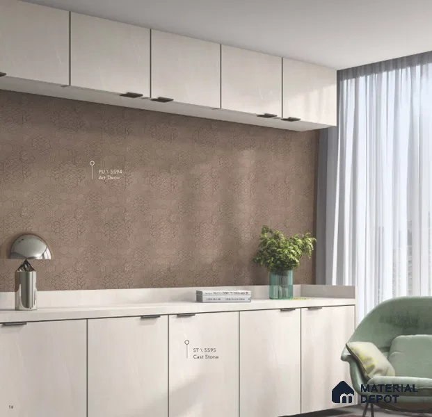 LM 02423 Cast Stone 8 ft x 4 ft Texture Finish Decorative Laminate - 1 mm | Suitable for TV Unit, Wardrobe, Kitchen Cabinets