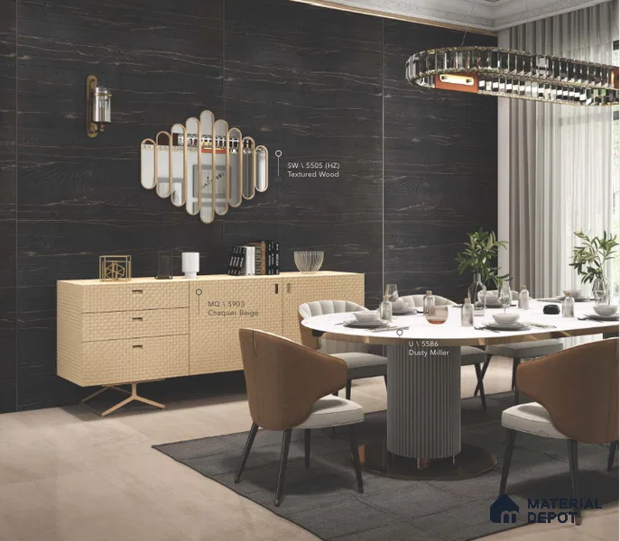 LM 02450 Dusty Miller 8 ft x 4 ft Texture Finish Decorative Laminate - 1 mm | Suitable for TV Unit, Wardrobe, Kitchen Cabinets