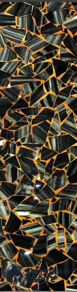 Black Marble Look Alabaster Sheet/Panel 8 ft x 2 ft - 8 mm | PN 03176 | Suitable for Pooja Room, Feature Wall, Foyer, Ceiling & Reception | Width is Subjected to 5% Variation