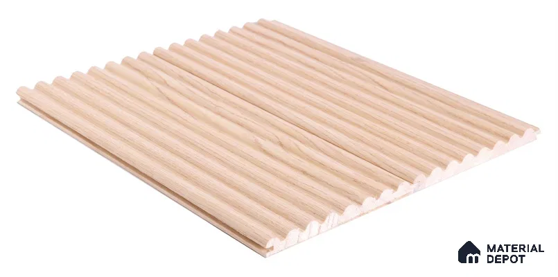 Brown Wooden Louver PN 05709 9 ft x 5 inch Solid Wood Panel - 12 mm | Suitable for Feature Wall, TV Unit & Living Room | Width is Subjected to 5% Variation