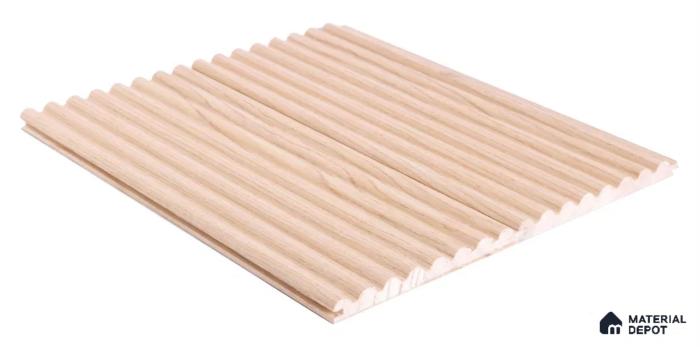 Brown Wooden Louver PN 05709 9 ft x 5 inch Solid Wood Panel - 12 mm | Suitable for Feature Wall, TV Unit & Living Room | Width is Subjected to 5% Variation