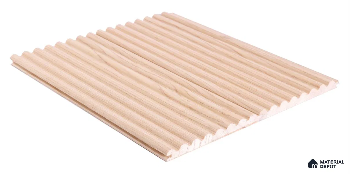 Brown Wooden Louver PN 05709 9 ft x 5 inch Solid Wood Panel - 12 mm | Suitable for Feature Wall, TV Unit & Living Room | Width is Subjected to 5% Variation