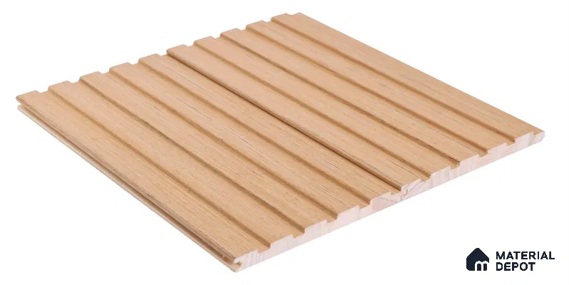 Brown Wooden Louver PN 05710 9 ft x 5 inch Solid Wood Panel - 12 mm | Suitable for Feature Wall, TV Unit & Living Room | Width is Subjected to 5% Variation